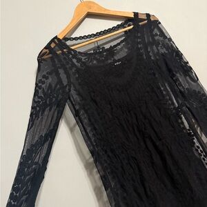 Black Lace Formal Bohemian Dress